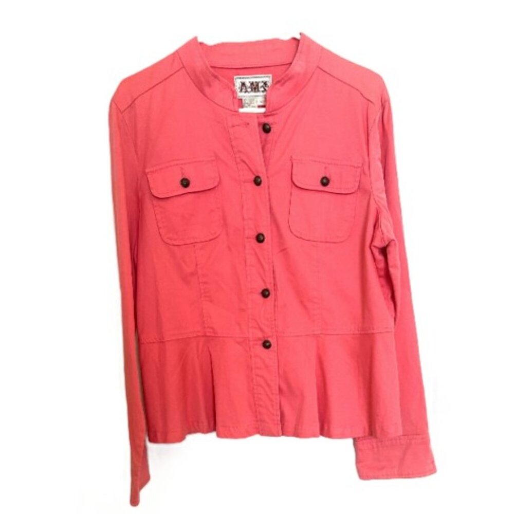 Y2K Ames Peplum Jacket With Stand Collar Sz Large